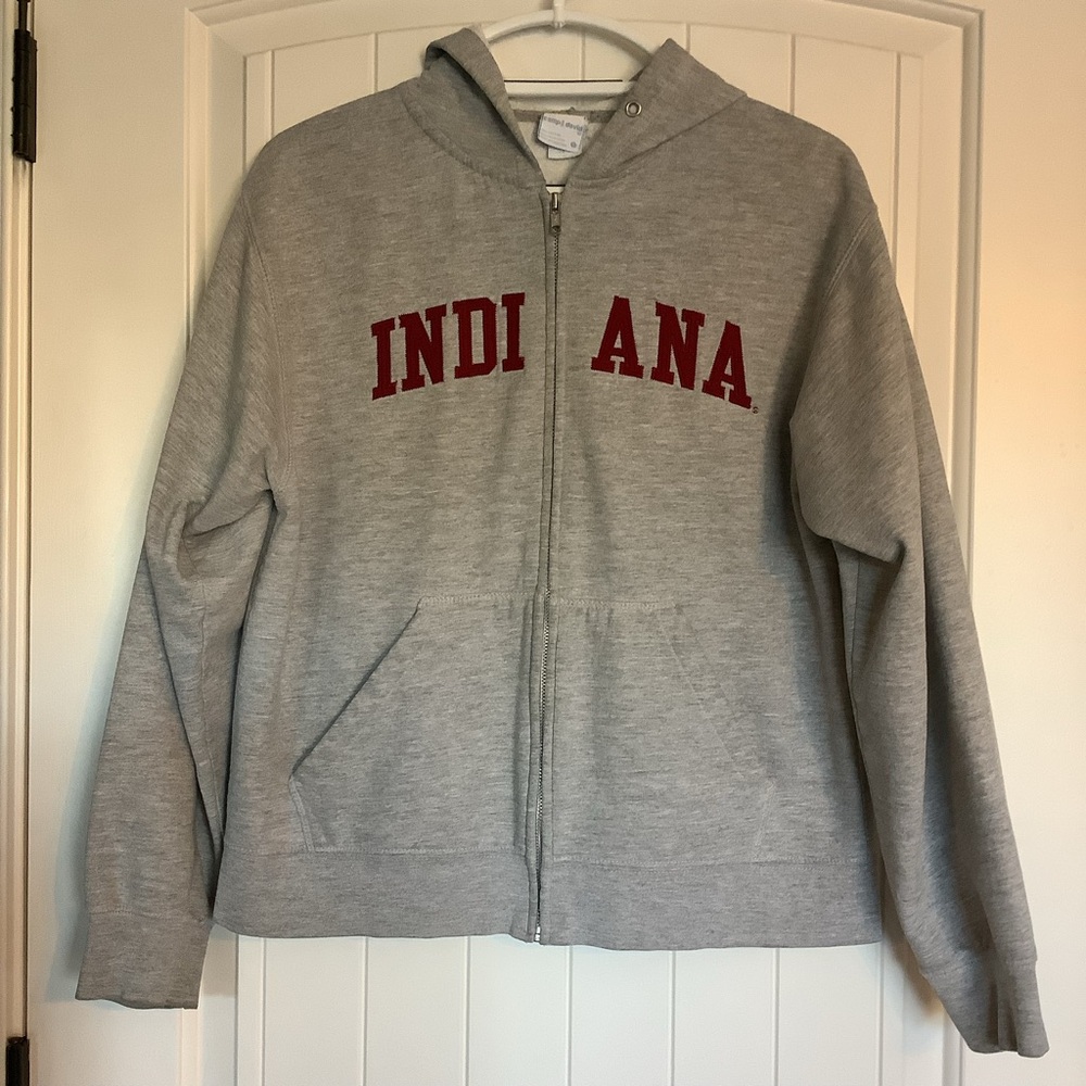 Indiana University Gray Zip-Up Hoodie